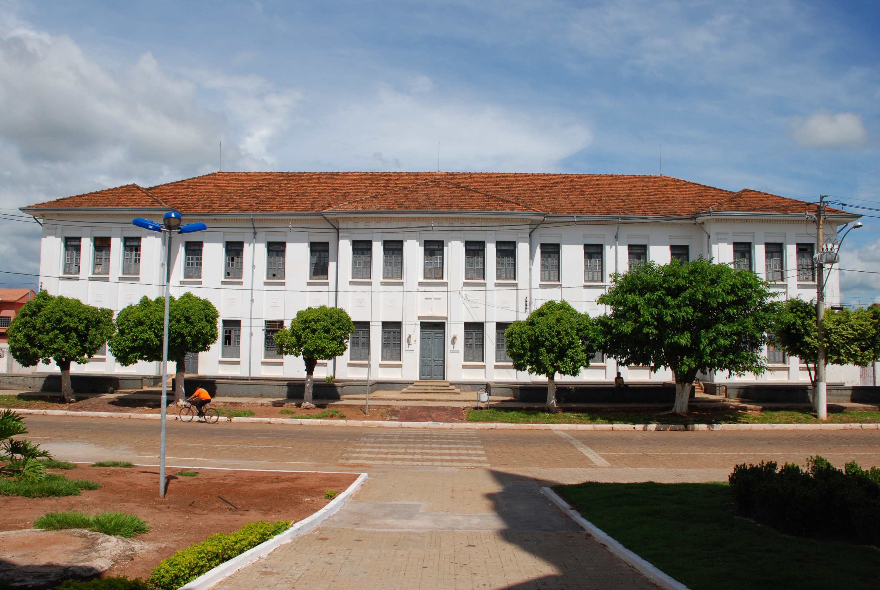 Um, cavalo, pular, ligado, cerca madeira